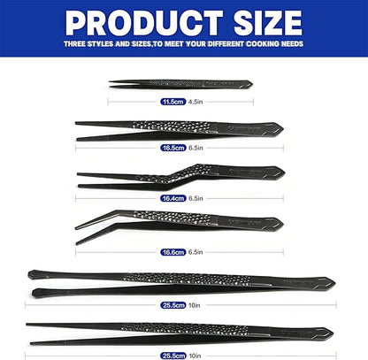 CREATIVECHEF Culinary Tweezers | High Precision Titanium Tweezer Set | 6pcs Cooking Tweezers in a Beautiful Box | Cooking Decorative Chef Tools | Food Styling | Plating & Cooking | Lightweight version