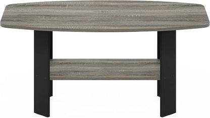 Furinno Simple Design Coffee Table, French Oak Grey/Black