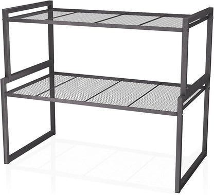 Set of 2 Cabinet Organizers 12.6''W 44 LBS Load Capacity Heavy Duty Kitchen Pantry Shelves Counter Countertop Storage Racks