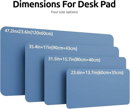 YSAGi Leather Desk Protector, Office Mat, Large Mouse Mat, Non-Slip PU Leather Blotter, Laptop Desk Pad, Waterproof Writing Pad for Office and Home (Sea Blue, 31.5" x 15.8")