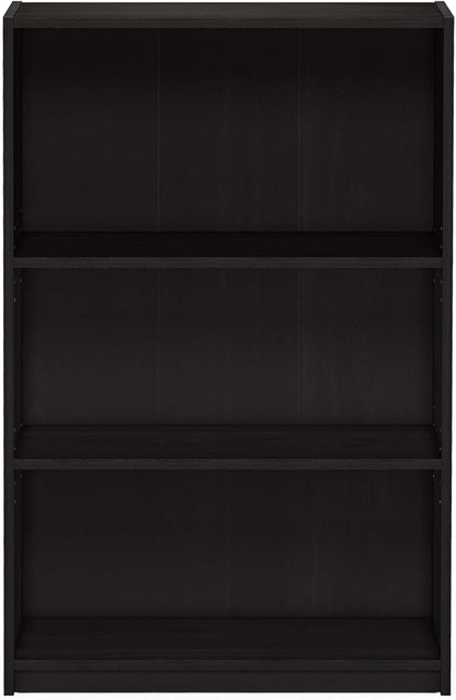 Furinno JAYA Book Shelf, 3-Tier Bookshelf, Bookcase with Adjustable Shelves, 9.5 x 24.5 x 40.3, for Living Room, Bedroom, Home Office, Espresso