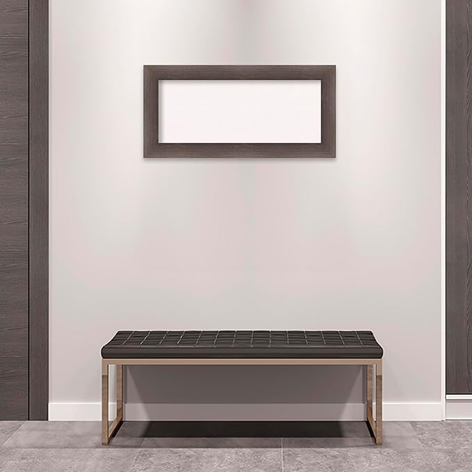 Amanti Art White Cork Board for Wall, 17x35 Vision Board with Brown Wood Frame, Medium Corkboard Office Decor for Home Organization, Country Rustic Corkboard Pinboard to Display Items for Home