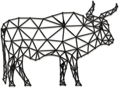 SIGNLEADER Metal Wall Art Decor Brooding Cow Modern Abstract Wall Sculpture Hangings Home Decoration for Living Room, Bedroom, Bathroom, Kitchen, Outdoor - 24" Black
