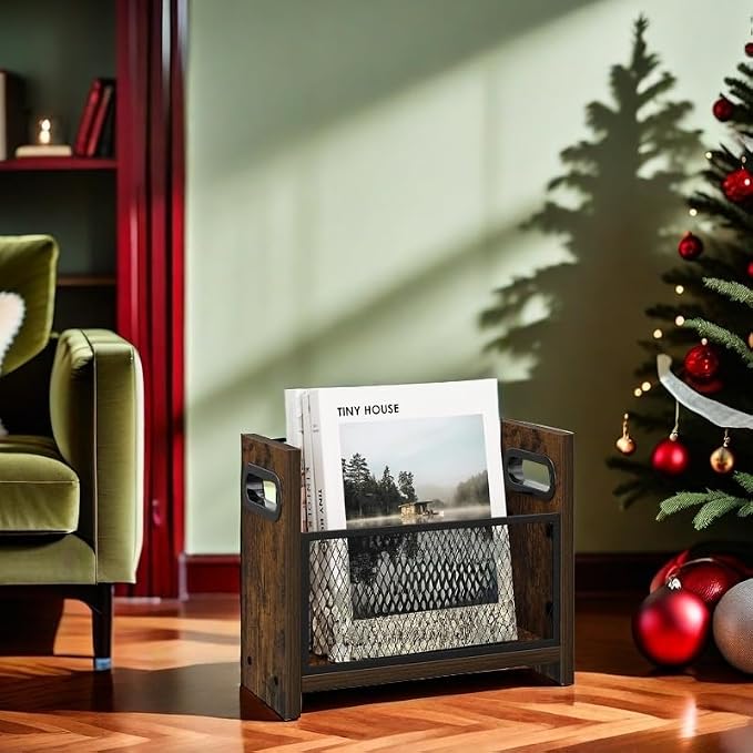 Magazine Rack, Magazine Holder for Magazines Books Newspapers in Home Office, Magazine Basket, Magazine Storage, Magazine File Holder for Desktop, Small