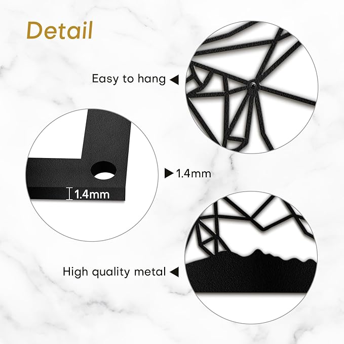 SIGNLEADER Metal Wall Art Decor Rhino Warrior Fighting Modern Abstract Wall Sculpture Hangings Home Decoration for Living Room, Bedroom, Bathroom, Kitchen, Outdoor - 36" Black