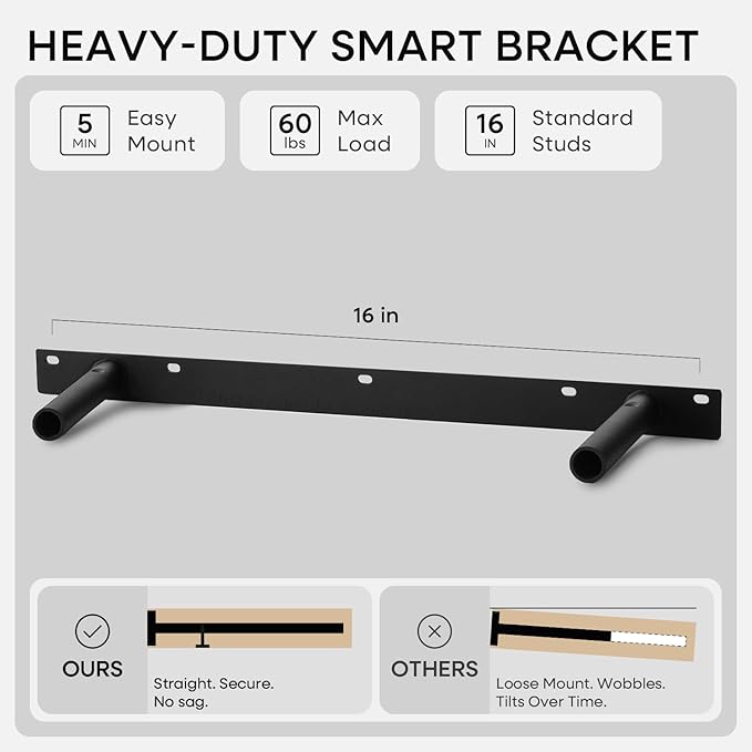 Homeforia Classic Walnut 18 inch Floating Shelf, High End Solid Real Wood Small 18inch Floating Shelves for Wall Mounted, 18in Floating Shelves, Heavy Duty Bracket, 18 X 6.5 X 1.75 inches, Set of 4