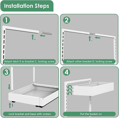 REALINN Expandable Under Sink Organizers and Storage, 2 Tier Under Cabinet Organizer, Heights Adjustable Pull Out Rack for Kitchen Bathroom Laundry, White, 1 Pack