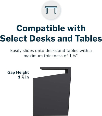 Vari Hanging Desk Cubby - Under Desk Easy Mount Office Organizer & File Storage Holder - Durable Powder-Coated Steel with Writable Glass Marker Board - Ideal Home or Office Accessory - 50 lb Capacity