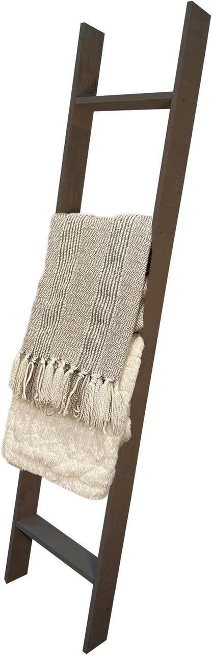 BARNWOODUSA Throw Blanket Ladder – Fully Assembled Reclaimed Wood – Rustic Decorative Ladder for Towels, Quilts, & More – Perfect Farmhouse Decor for Bathroom, Porch, or Living Room,5ft.