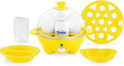PEEPS & Dash Rapid Egg Cooker - Boiler, Poacher & Steamer - Includes Measuring & Recipe Guide - Dishwasher Safe - BPA Free - Holds 7 Eggs, Yellow