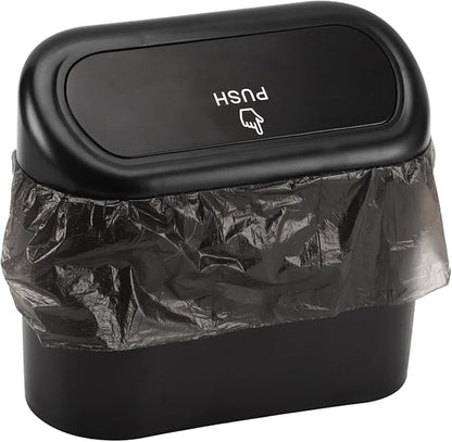 Accmor Car Trash Can with Lid, Mini Auto Dustbin Garbage Organizer with 30 Pcs Plastic Trash Bag, Automotive Garbage Container Bin for Vehicle, Home, Office