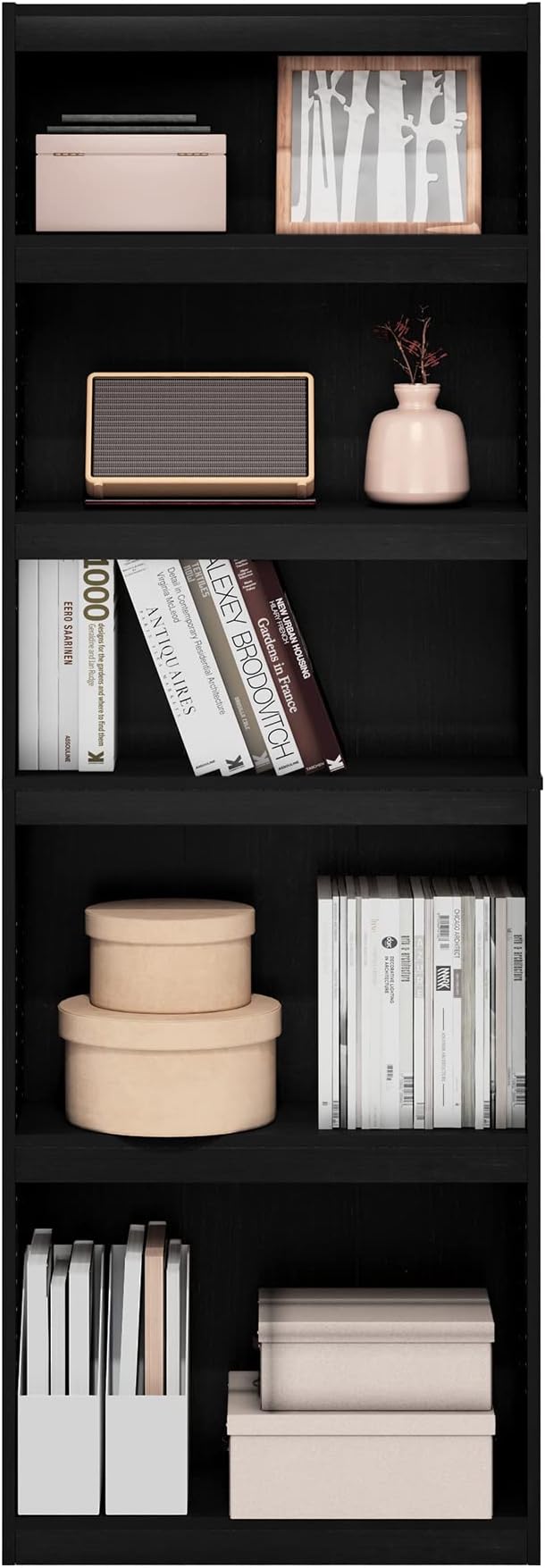 Furinno Jaya Enhanced Home 5-Tier Shelf Bookcase, Blackwood