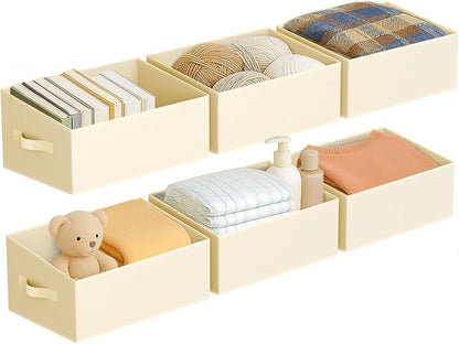 DIMJ Closet Storage Bins 6 Pack - Fabric Storage Baskets for Shelves, Large Clothes Organizers with Handles, Trapezoid Shelf Organization Storage Cubes for Purse, Toys, Books, Towel, Clothes