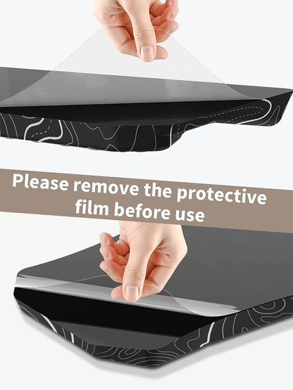3-in-1 Ergonomic Keyboard Stand with Wrist Rest & Mouse Pad Set, Comfy Keyboard Riser Holder Soft Mousepad with Massage Design, Memory Foam and Non-Slip PU Base for Pain Relief, Topographic
