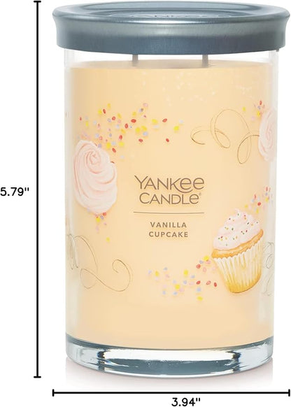 Yankee Candle Large Tumbler Scented Candle with up to 80 Hour Burn Time, Premium Plant Wax Blend for Consistent Burn, 20 oz Tumbler Candle with Room Filling Fragrance, Vanilla Cupcake