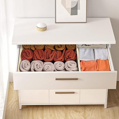 Criusia Drawer Organizer Clothes, 24 Pack Dresser Organizer Bins for Nursery Bedroom, Closet Organization and Storage Dividers for Clothing, Baby Clothes, Underwears, Socks (Beige)