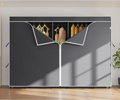 VIPEK V50C Black Portable Closet Rack with Black Cover, Large Freestanding Wardrobe Closet Heavy Duty Clothes Rack Sturdy Clothing Rack for Hanging Clothes, Max Load 1300lbs
