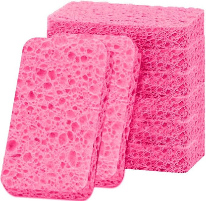 6 - Pack Non-Scratch Scrub Sponges - Sponges for Dishes and Washing Dishes, Cleaning Sponges for Kitchen Home Office, Magical 3D DIY Art and Craft Suppliers（Pink）