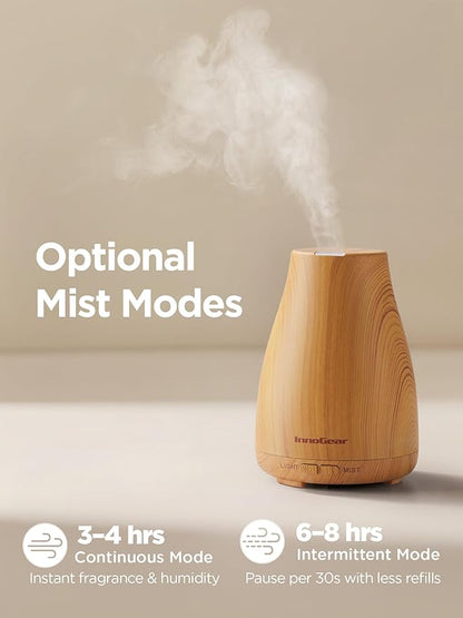 InnoGear Essential Oil Diffuser, Ultrasonic Diffusers for Home Aromatherapy Humidifier for Bedroom Room 7 Colors LED 2 Mist Mode Auto Off, Yellow