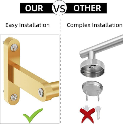 Gold Towel Bar 24 Inch, KLJKPA Towel Bar for Bathroom Wall, Stainless Steel Heavy Duty Single Bath Towel Rod