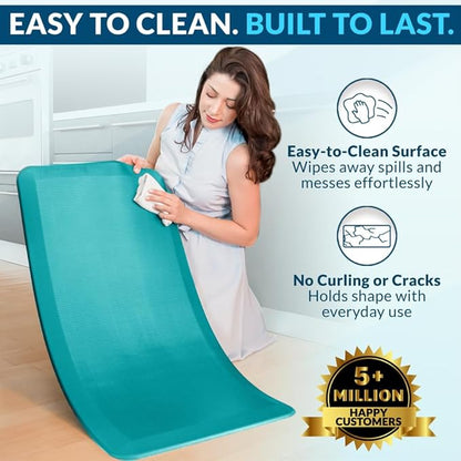 ComfiLife Anti Fatigue Floor Mat – 3/4 Inch Thick Perfect Kitchen Mat, Standing Desk Mat – Comfort at Home, Office, Garage – Durable – Stain Resistant – Non-Slip Bottom (20" x 32", Teal)