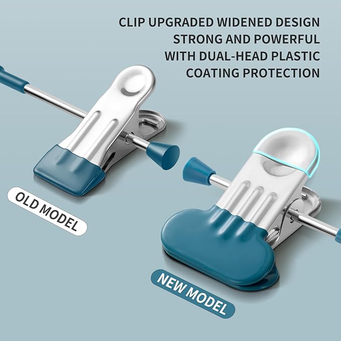 14Inch Clothes Pants Hangers with WideClips 10 Pack,Non-Slip Adjustable Skirt Hanger for Women,Space-Saving Heavy Duty Men Hangers for Pants,Trousers,Jeans,Shorts,Blue