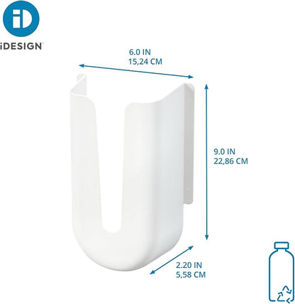 iDesign Recycled Plastic Grocery Bag Holder and Dispenser – 4.03” L x 8.3” W x 12.5” H, White