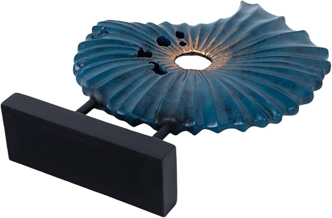 LuckySunDecorQZ Unique Round Coin Sculpture Decorative Objects for Shelf Home Decor Accents, Modern Abstract Tabletop Decor Items for Living Room Fireplace Mantel, Above Cabinet (Blue L)