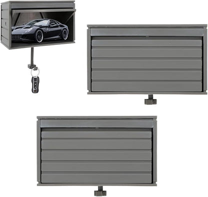 braxan 2 Pack Car Garage Key Holder & Car Key Holder for Wall, Small Toy Car Garage - with Opening Door, Effortless Wall Mount Organizer for Entryway(Grey)