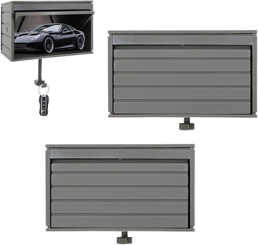 braxan 2 Pack Car Garage Key Holder & Car Key Holder for Wall, Small Toy Car Garage - with Opening Door, Effortless Wall Mount Organizer for Entryway(Grey)
