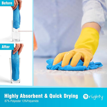 Orighty Microfiber Cleaning Cloth Bulk, Shop Towels Shop Rags 50 Pack, Reusable Microfiber Cleaning Rags for Cars, Multi-Purpose Lint Free Towels for Home & Kitchen, 12x12 Inch, Blue
