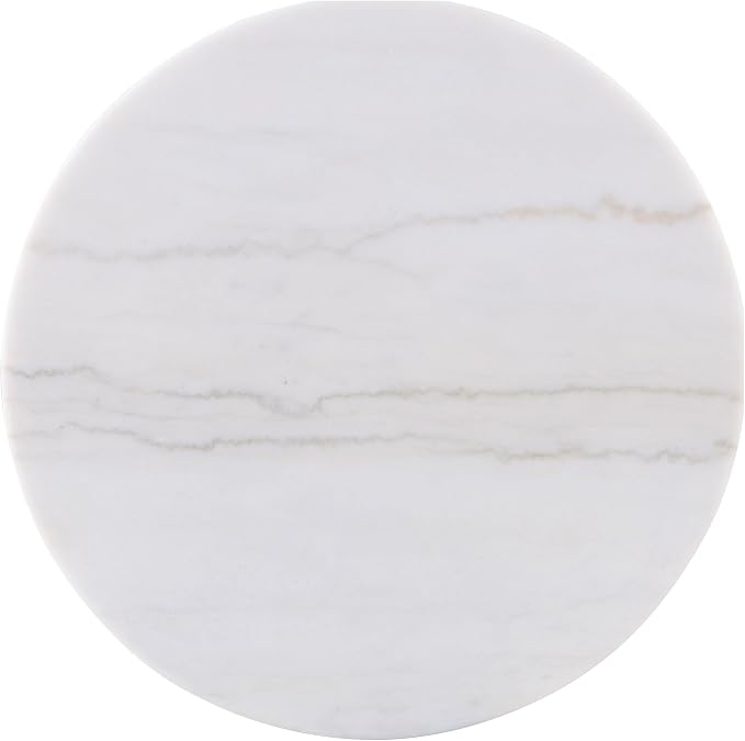 Coaster Home Furnishings - Jason - Wood and Metal - 2-Piece Coffee Table Set with Marble Tops, Reeded Drum Bases, and Gold Ring Accents - Living Room - Greige and White Marble - 711418-S2
