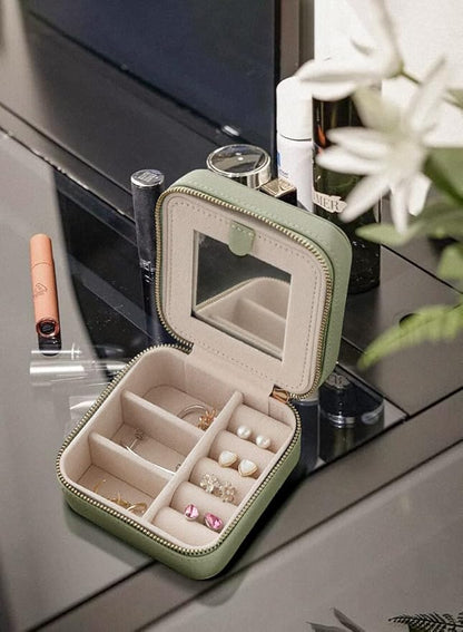 S.Leaf Travel Jewelry Organizer Boxes for Women Small Portable Necklace Earrings Bracelet Rings Travel Case Best Friend Birthday Gifts for Women Trendy (Butterfly_Fadegreen_Gray)
