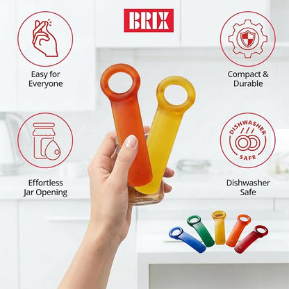 Brix Original Jar Pop Opener, Great for Kids, Arthritis, and Carpal Tunnel Sufferers, Assorted Frosted Colors (Color May Vary) Pack of 1