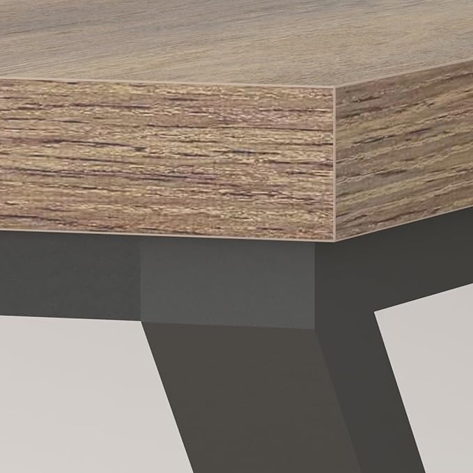 LVB Rustic Large Computer Desk, Industrial Extra Long Home Office Desk, Wood Pc Writing Work Study Computer Table Desk, Farmhouse Workstation Gaming Executive Desk for 2 Person, Rustic Oak, 70 Inch