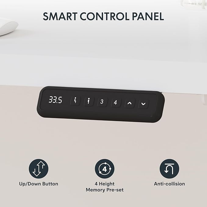 SANODESK Electric Corner L-Shaped 71 x 63 in Standing Desk, Memory Height Adjustment, White Top White Frame