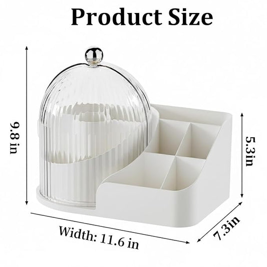 Makeup Organizer with Drawers,Large Capacity Perfume Organizer,Vanity,Bathroom,Bedroom Countertop Storage for Cosmetics, Perfume, Brushes, Eyeshadow, Skincare,Lipstick, Nail Polish (White-Large)