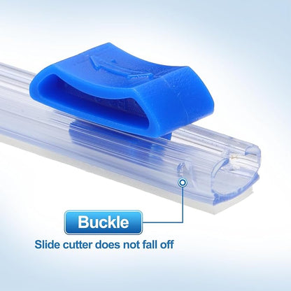 PATIKIL 8pcs Plastic Wrap Cutter, 13in Plastic Wrap Slide Cutter Self Adhesive Installation Replacement for Aluminum Foil Wax Paper Parchment Paper Wrap Dispenser, Blue