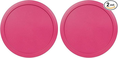 Replacement Lids fits Pyrex 6 & 7-Cup Glass Food Storage Container Bowls, 7.5-Inch Plastic Round Lids Covers for Pyrex 7402-PC, Airtight & Leakproof (2-Pack, Fuchsia)