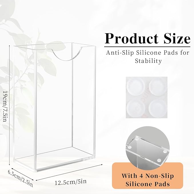Acrylic Guest Towel Holder, Clear Vertical Napkin Dispenser Space Saving for Bathroom, Waterproof Disposable Hand Towel Box for Kitchen, Modern Dining Table Napkin Storage for Home Hotel Office