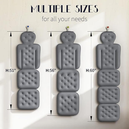 Full Body Bath Pillow for Bathtub, Thick Bathtub Cushion, Luxury Tub Pillow for Bath for Headrest Neck and Back Support Gray 60" x 16"
