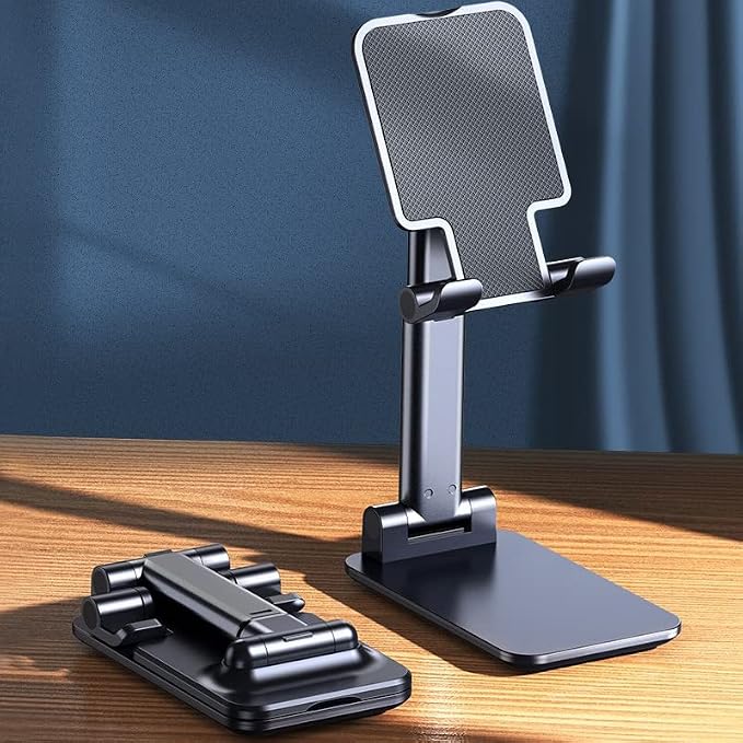 Meetuo 2 Pcs Cell Phone Stand for Desk, Adjustable & Foldable Phone Holder | Adjustable Angle Height, Fully Foldable&Portable, Compatible with iPhone/Smartphones