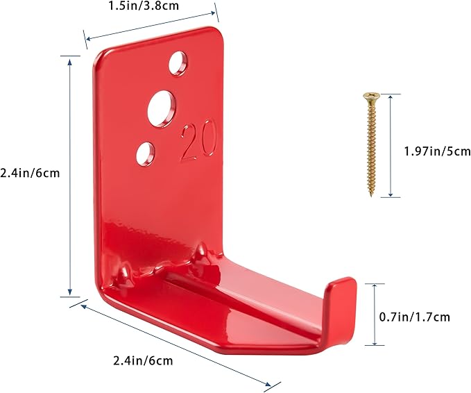 Fire Extinguisher Mount, 40 Pack Heavy Duty 3-Hole Fire Extinguisher Bracket, SturdyHolder for Easy Installation, Durable 20lb Hook Hanger