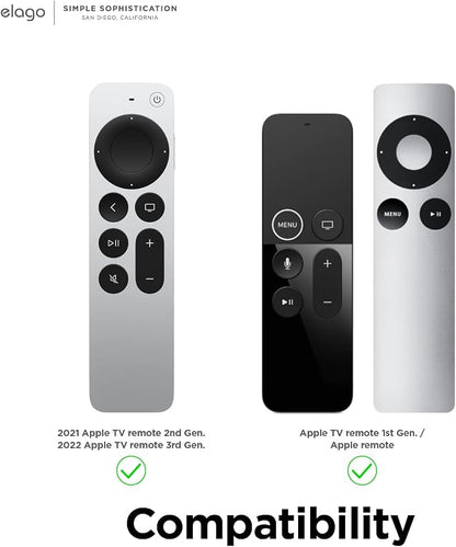 elago Universal Remote Holder Mount Compatible with Apple TV and All Other Control Devices - Adhesive Tape or Screw Mounting Options, Available Wired Charging [Small] [3rd & 2nd Gen] [White]