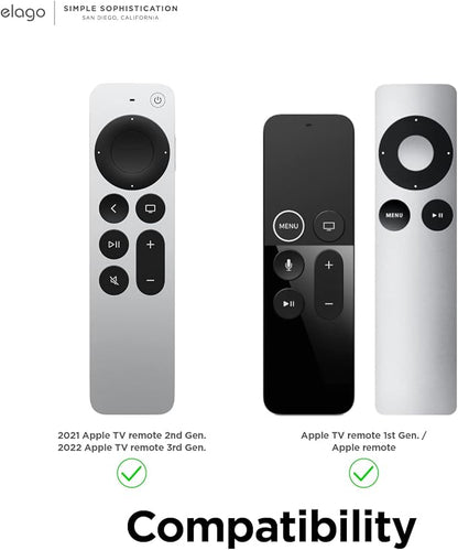 elago Universal Remote Holder Mount Compatible with Apple TV Remote and All Other Remote Controls - Adhesive Tape or Screw Mounting Options, Available Wired Charging [Small] [3rd & 2nd Gen] [Black]