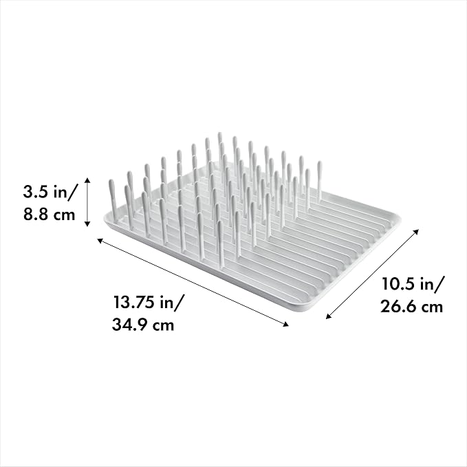OXO Good Grips Compact Dish Rack Biscuit | For Dishware | 13-3/4 x 10-3/8 x 3-1/2 Inch | Non-Skid Feet | Pack of 4