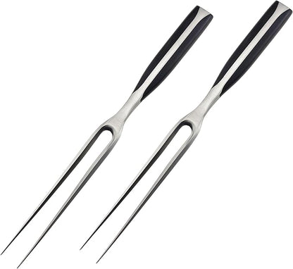 Carving Fork High Carbon Stainless Steel Chef Pro Cooking & Barbecue Fork, 12Inch BBQ Tools,2PCS, Silver, KGY55