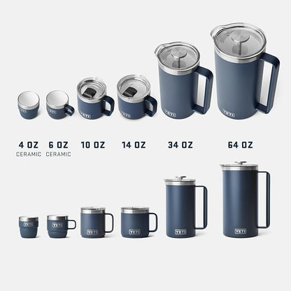 YETI Rambler 14 oz Ceramic Lined Stackable Mug, Vacuum Insulated, Stainless Steel with MagSlider Lid, Stainless