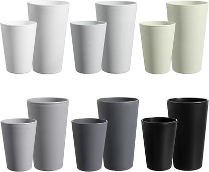 HEYCOME Set of 12 Wheat Straw Cups, 6 Pcs 20 oz & 6 Pcs 12 oz Unbreakable Drinking Cups, Reusable Plastic Cups Sets, Water Glasses Tumblers, Microwave & Dishwasher Safe, Bpa Free, 6 Colors