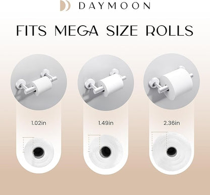 Day Moon™ - Toilet Paper Holder - Modern Roll Holder for Bathroom - 1 Pack - Wall Mount - Classic, White